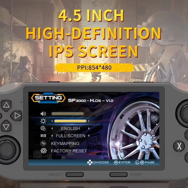 SF3000 Retro Handheld Video Game Console Linux System 4.5 Inch 854*480