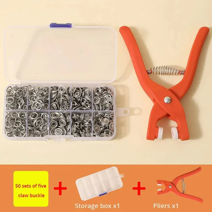 Snap Button Kit With Hand Pressure Pliers 50pcs Snaps , Metal Snaps