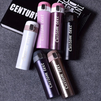 Personalized Laser Engraved Name Insulated Bottle with Lock Lid