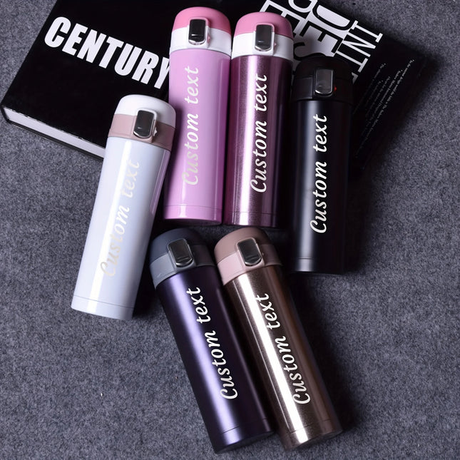 Personalized Laser Engraved Name Insulated Bottle with Lock Lid