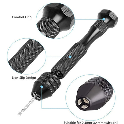 Mini Tool Set with Black Hand Twist Drill 10Pcs Fried Dough Twists