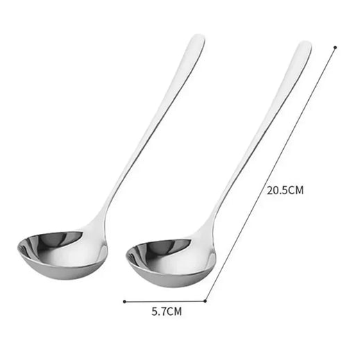 2/1Pcs Stainless Steel Spoon Thicken Long Handle Soup Spoons For Hot