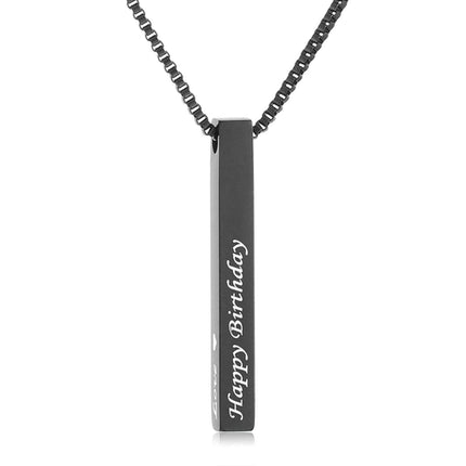 Custom Stainless Steel Personalized Engraved Bar Necklace For Women