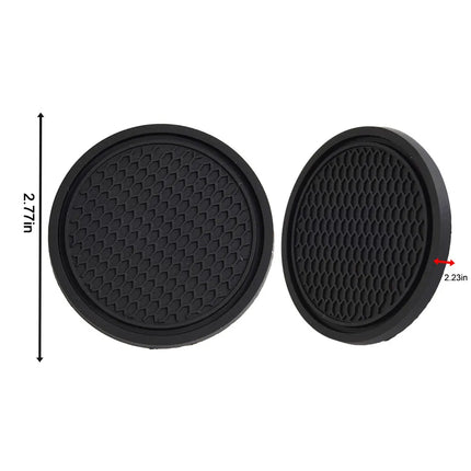 2pcs Black Car Auto Cup Holder Anti Slip Insert Coasters Pads Interior