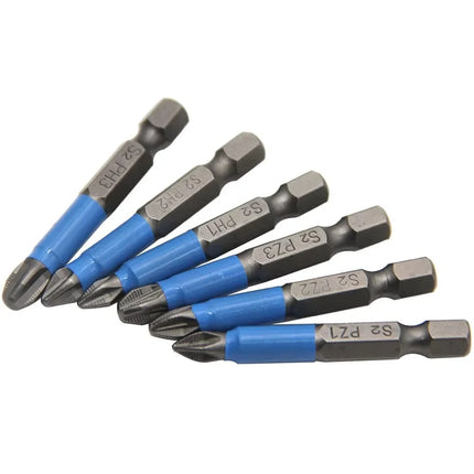 6Pcs Hexagonal Handle Anti Skid Electric Screwdriver Woodworking Cross