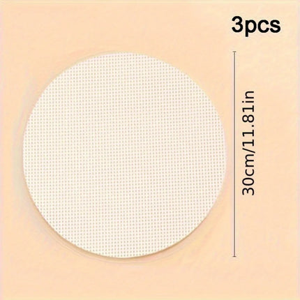3pcs/set Reusable Silicone Non-Stick Steamer Liners, Round Steaming