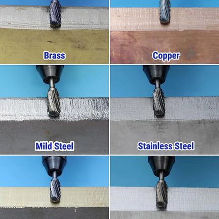 10PCS Carbide Burr Set Compatible with Dremel 1/8" Shank Die Grinder