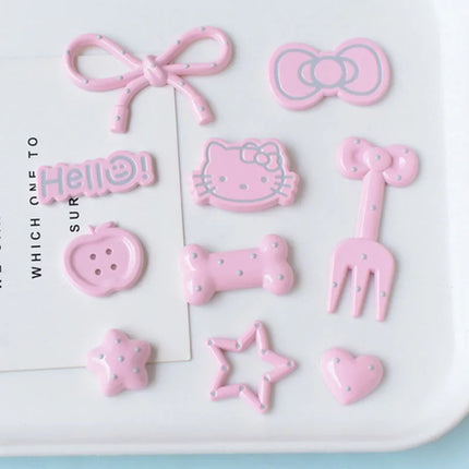 MINISO Silvery Hello Kitty Set Girls Women Shoe Charms DIY Hole Shoes