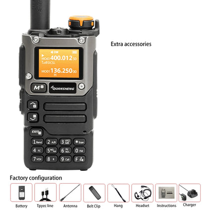 Quansheng UV-K6 Walkie Talkie 5W Air Band Radio Tyep C Charge UHF VHF
