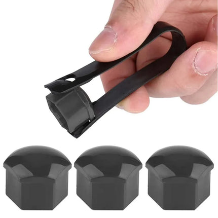 Car Wheel Nut Caps Auto Hub Screw Cover Black Silvery 17mm Bolt Rims