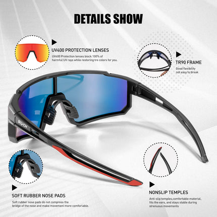 SCVCN New Outdoor Cycling Sunglasses Men Road Driving Bike Glasses