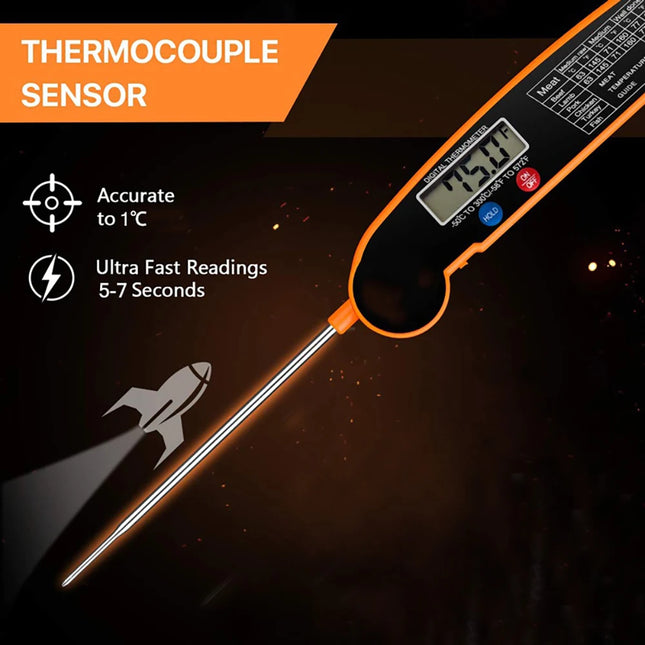 Foldable Digital Food Thermometer for Meat Water Milk Cooking Food