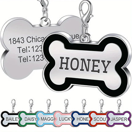 1PC Custom Engraved Name Dog Tag for Pets Personalized Zinc Alloy