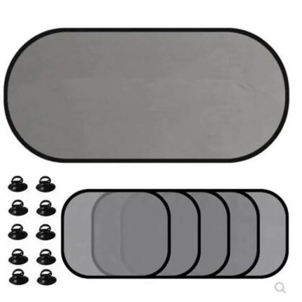 5PCS Car Window Sunshade Cover Sun UV Protection Auto Front Rear Black