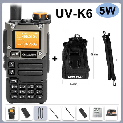 Quansheng UV-K6 Walkie Talkie 5W Air Band Radio Type C Charge UHF VHF