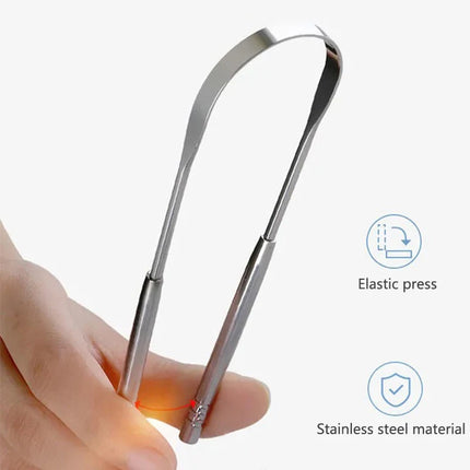 Stainless Steel Tongue Scraper Cleaner Fresh Breath Cleaning Coated