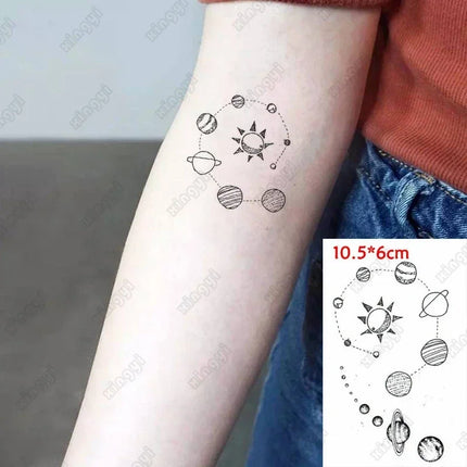 Waterproof Temporary Tattoo Sticker Black Hand Drawn Heart Design Body