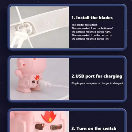 Levitating Luminous Flying Robot Astronaut Toy Aircraft