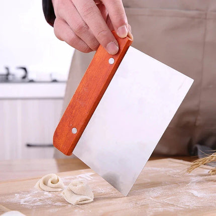 Stainless Steel Pasty Cutters Noodle Knife Cake Scraper with Scale