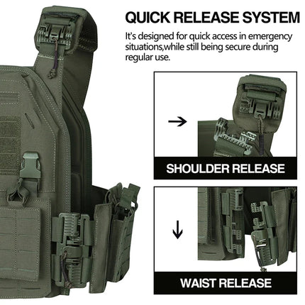 Ranger Green Plate Carrier Tactico Vest With Quick Release Security