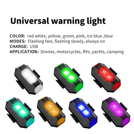 Motorcycle Light Drone Strobe Light 7 Color Mini USB LED