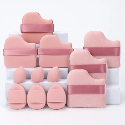12-Piece All-Purpose Makeup Sponge Set, Made of 3 Loose Powder Puffs,