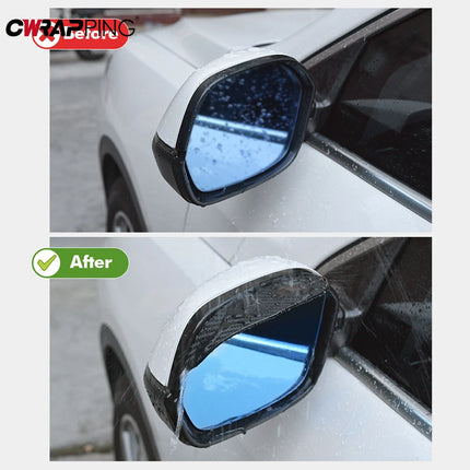 2PCS Car Rearview Mirror Rain Eyebrow Carbon Fiber Sun Visor Shade