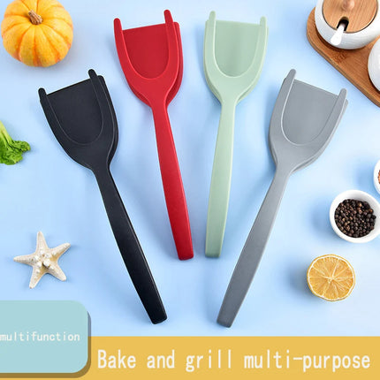 Shovel Clip Silicone Grip Flip Tongs Egg Steak Spatula Tongs Clamp