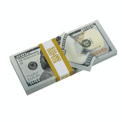 Make It Rain $10,000 Stacks With Money Gun - Full Print