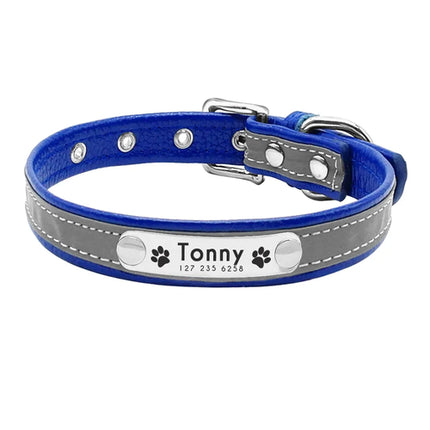 Reflective Pet Dog Custom Collar Adjustable Free Engraved Small Medium