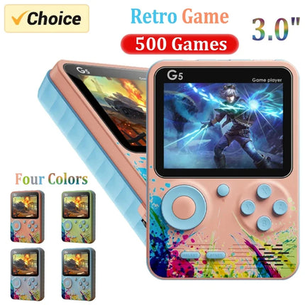 G5 Retro Handheld Game Console With 500 Classic Games 3.0Inch Screen
