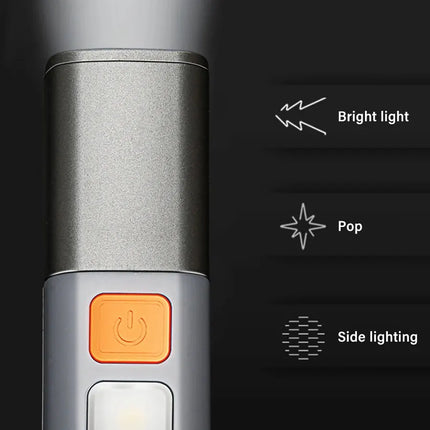 Strong Lighting ABS Flashlamp USB Charging Portable Outdoor Small