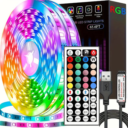 10m 20m Led Strip Lights with 44 Key Remote Control RGB Tape Led Wall