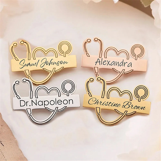 Customized Engraved Your Name Personalized LOGO Lapel Pin Brooch For