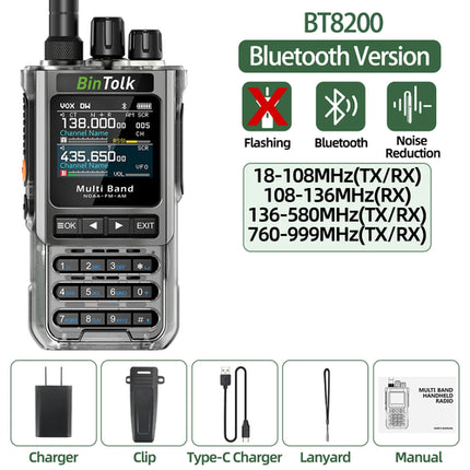BinTolk BT8200 Walkie Talkie Long Range 10W Tri Power Full Band