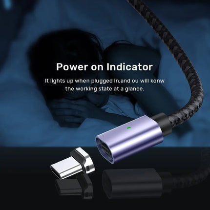 TOPK Magnetic Charging Cable 3A Micro USB Type C Cable with Led Light