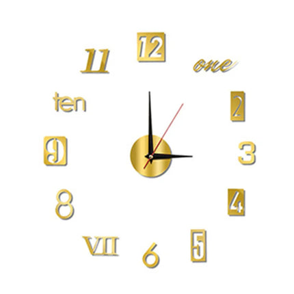 2022 New 3D Roman Numeral Acrylic Mirror Wall Clock Sticker Fashion