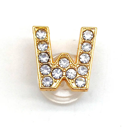 1-26Pcs Fashion Gold Letters Metal Shoe Charms Accessories Garden Shoe