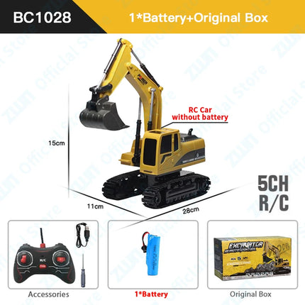 ZWN 2.4G Remote Control Excavator Dump Truck RC Model Car Toy
