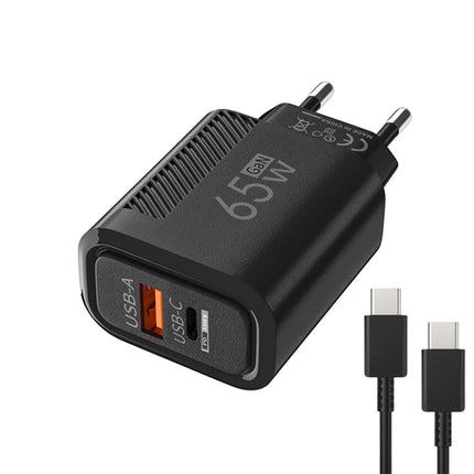 65W GaN USB C Fast Charger QC3.0 EU/US Plug Phone Charger Adapter For