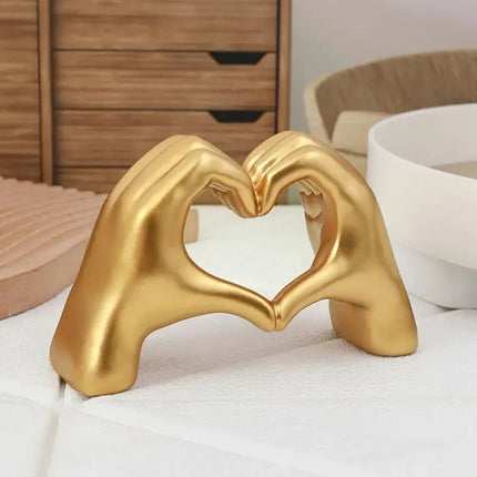 Resin Love Gesture Sculpture Desktop Decoration Sculpture Doll Nordic