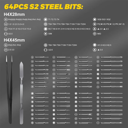 68 in 1 Magnetic Electric Screwdriver Set with 5 Torque Controlled