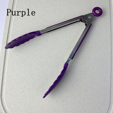 Anti Slip Cooking Serving Tongs Stainless Steel Food Clip Bread Salad