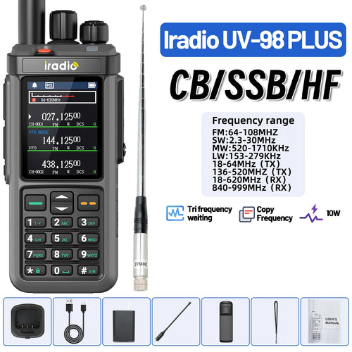 Iradio UV-98 PLUS Multi Band 10W FM AM SSB HF Cross Band Repeater