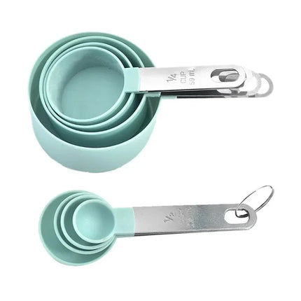 8PCS Stainless Steel Measuring Cup and Spoon Set with Handle Accurate