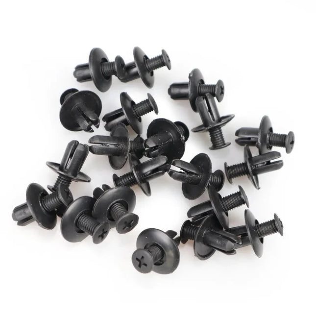 50pcs Car 8mm Hole Plastic Rivets Fastener Push Clip Black Auto