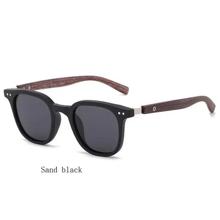 Trendy Retro Wood Grain Sunglasses for Women and Men New Square Frame