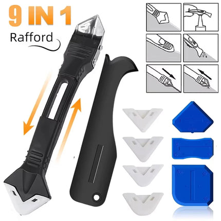5 in 1 Metal Head Shovel Glue Tool Kit: Silicone Spatula, Caulk