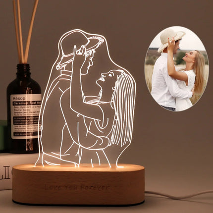 Personalized Gift Photo 3D Lamp Customized Wedding Anniversary