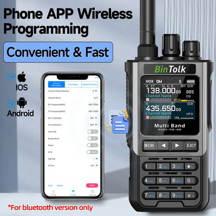 BinTolk BT8200 Walkie Talkie Long Range 10W Tri Power Full Band